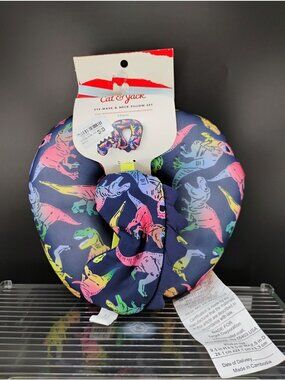 Cat & Jack Dinosaur Neck Pillow & Eye Mask 2-Piece Travel Set